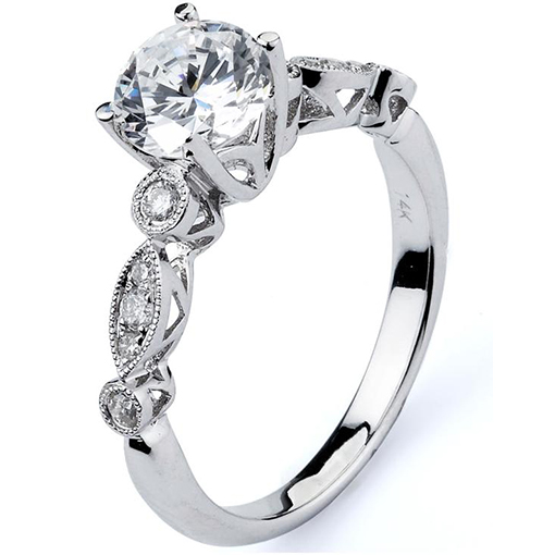 White Gold Traditional Wedding Ring Mount - Nemaro Jewelers